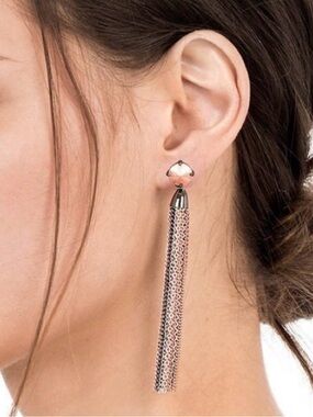 Stella & Dot Fringe Tassel Mixed Metal Versatile Earrings